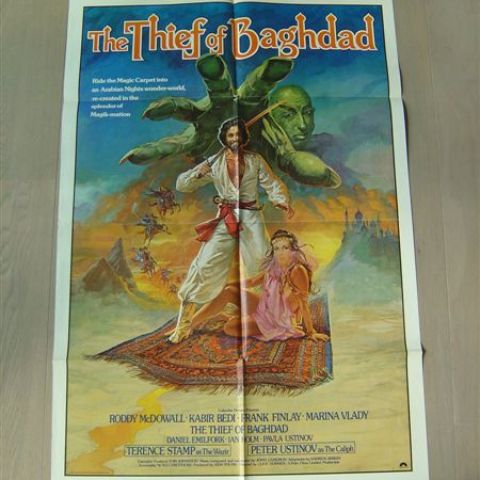 'The thief of Bagdad' (Kabir Bedi, Roddy McDowall) 1979 U.S. one-sheet